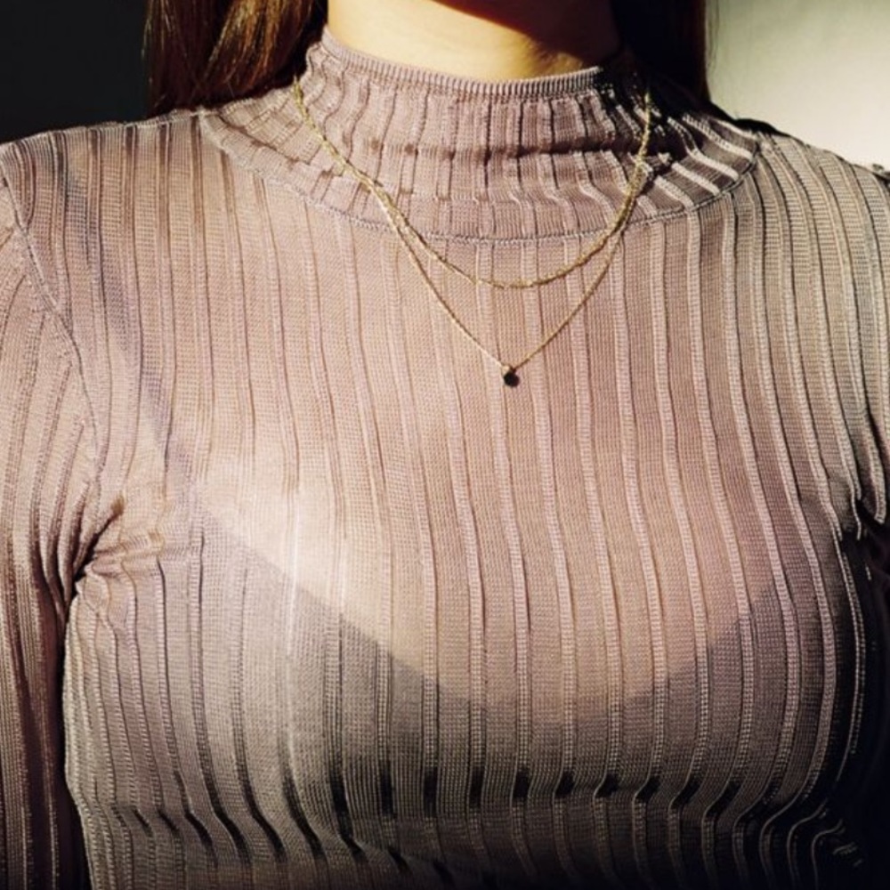 Sheer Mock-Neck Top - Picture 7 of 7